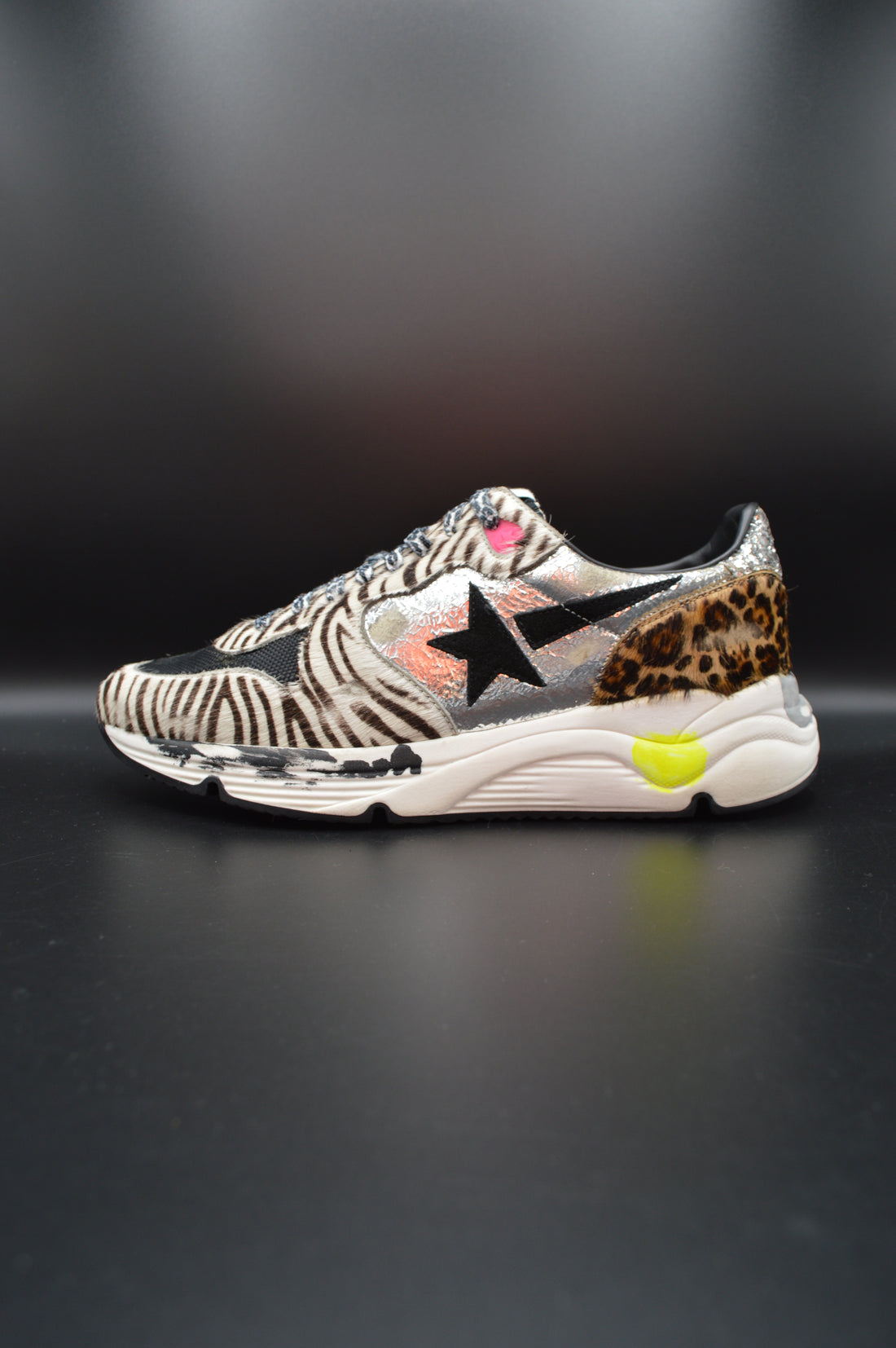 Golden Goose running sole argent/zèbre/léopard - T39