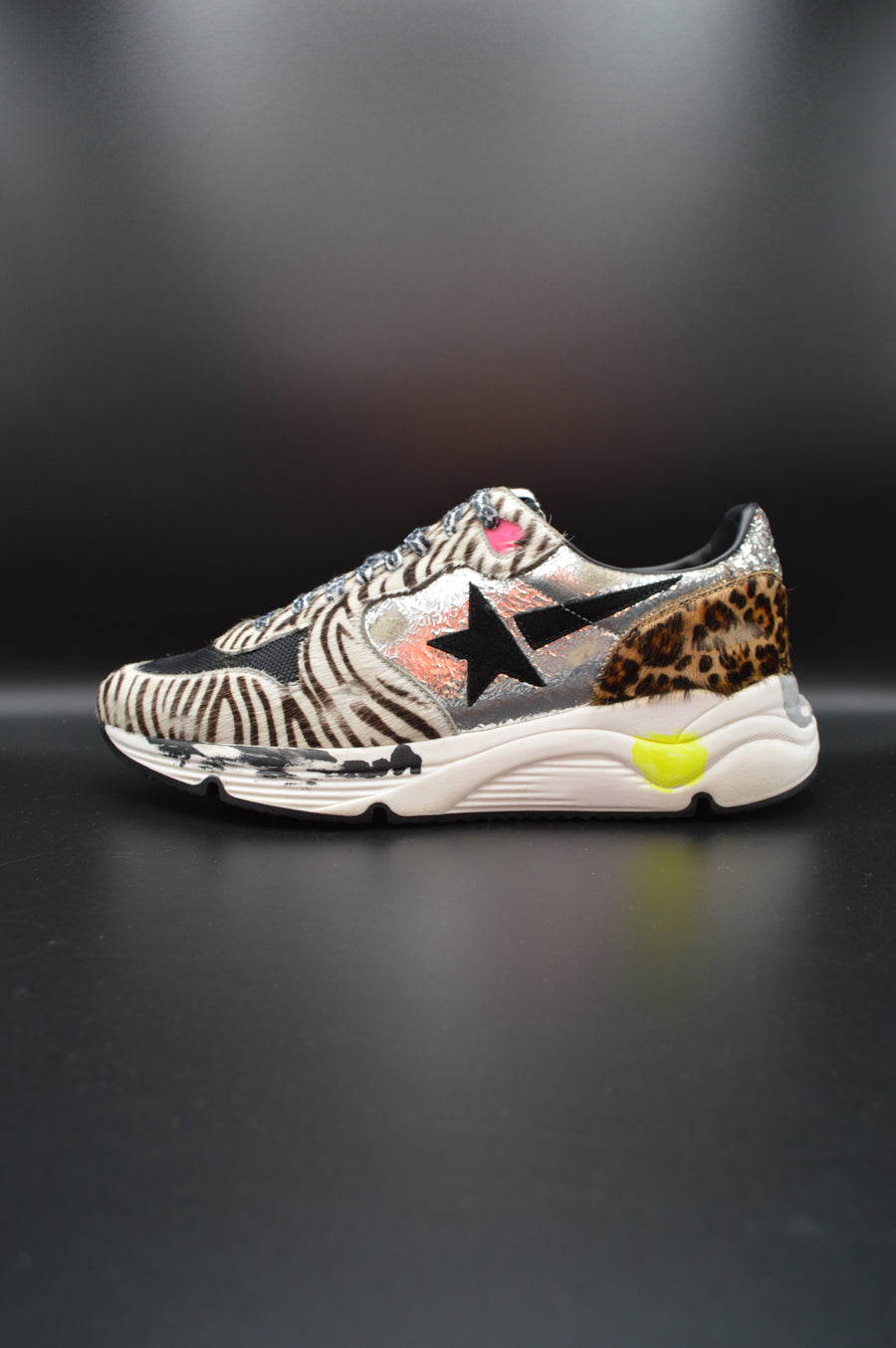 Golden Goose running sole argent/zèbre/léopard - T39