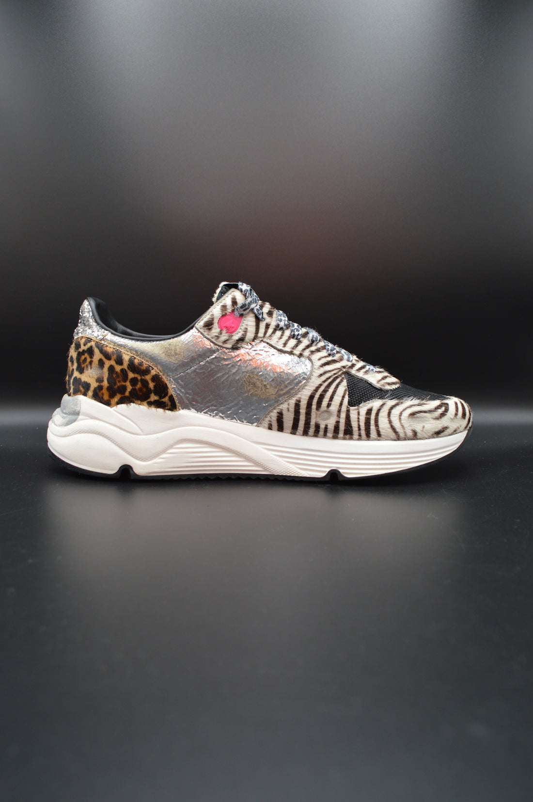 Golden Goose running sole argent/zèbre/léopard - T39