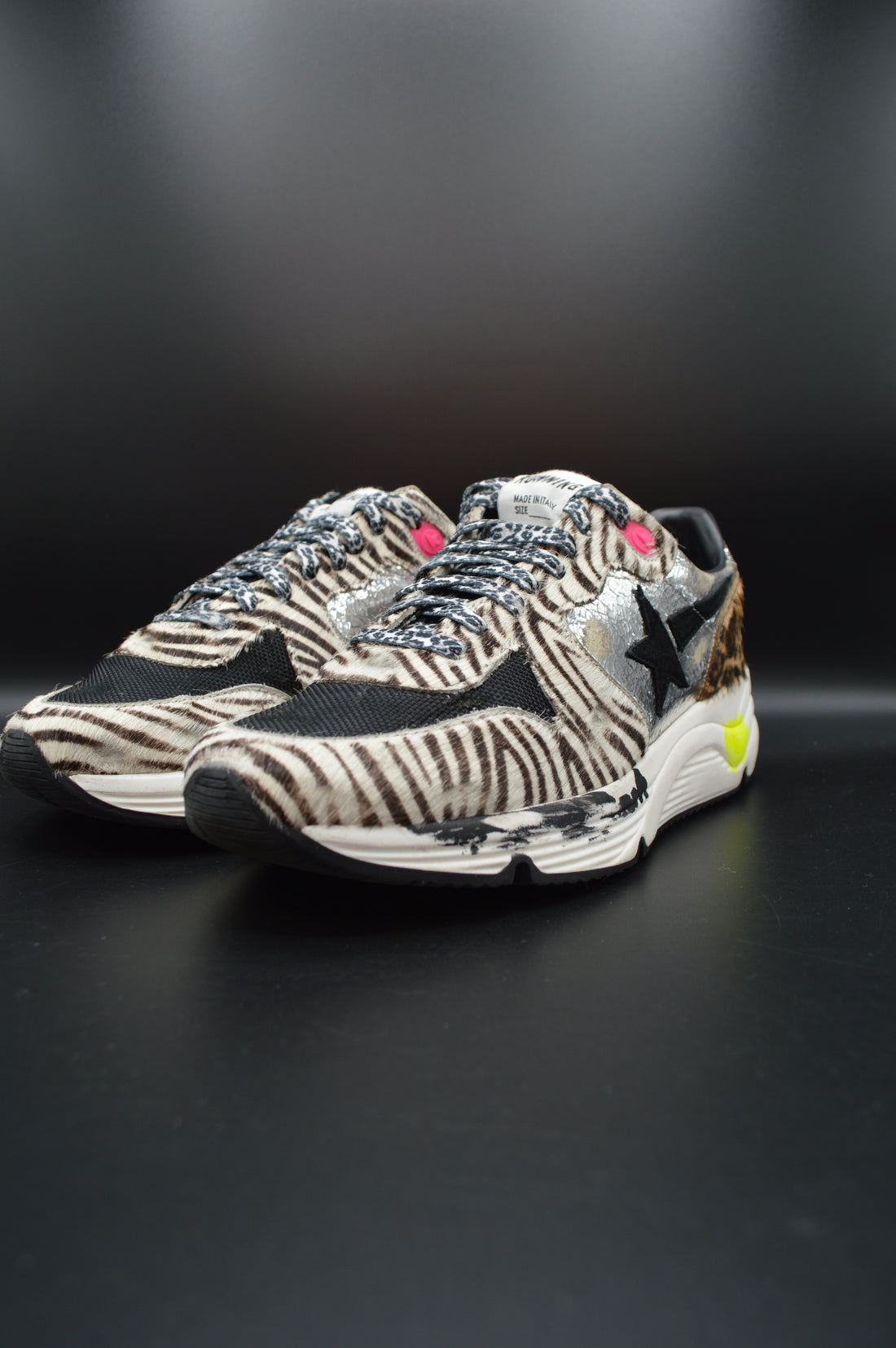 Golden Goose running sole argent/zèbre/léopard - T39