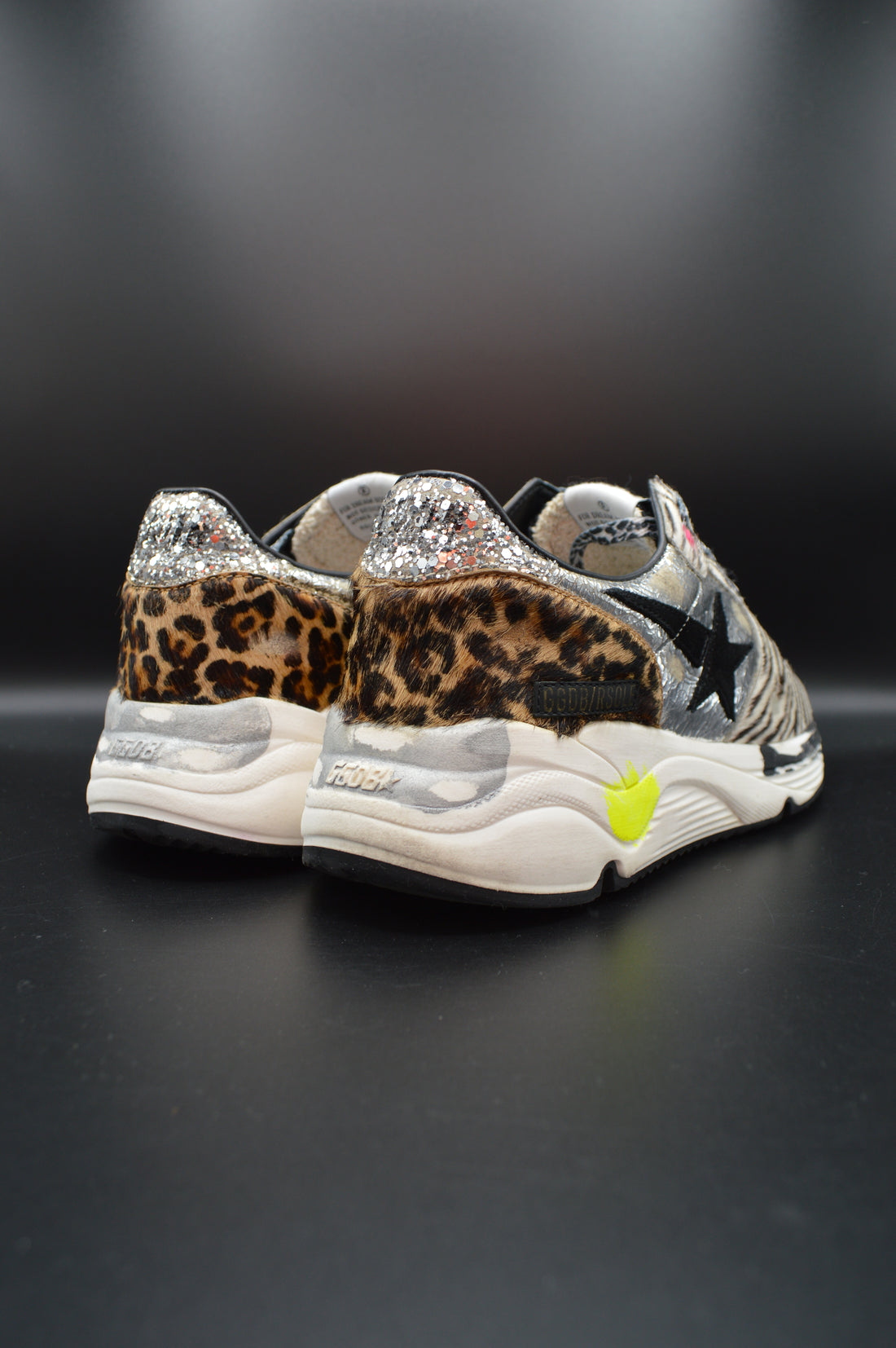 Golden Goose running sole argent/zèbre/léopard - T39