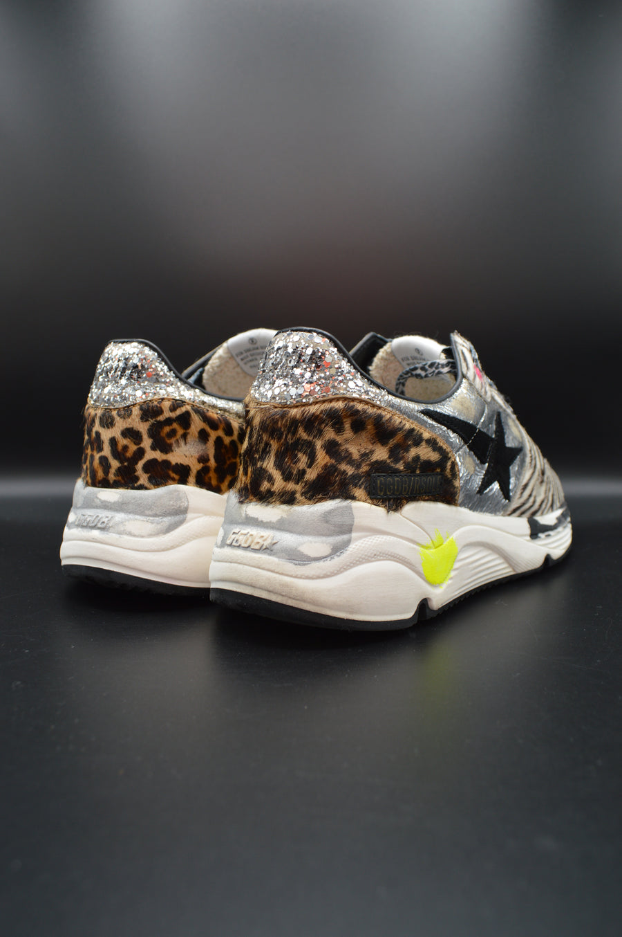 Golden Goose running sole argent/zèbre/léopard - T39