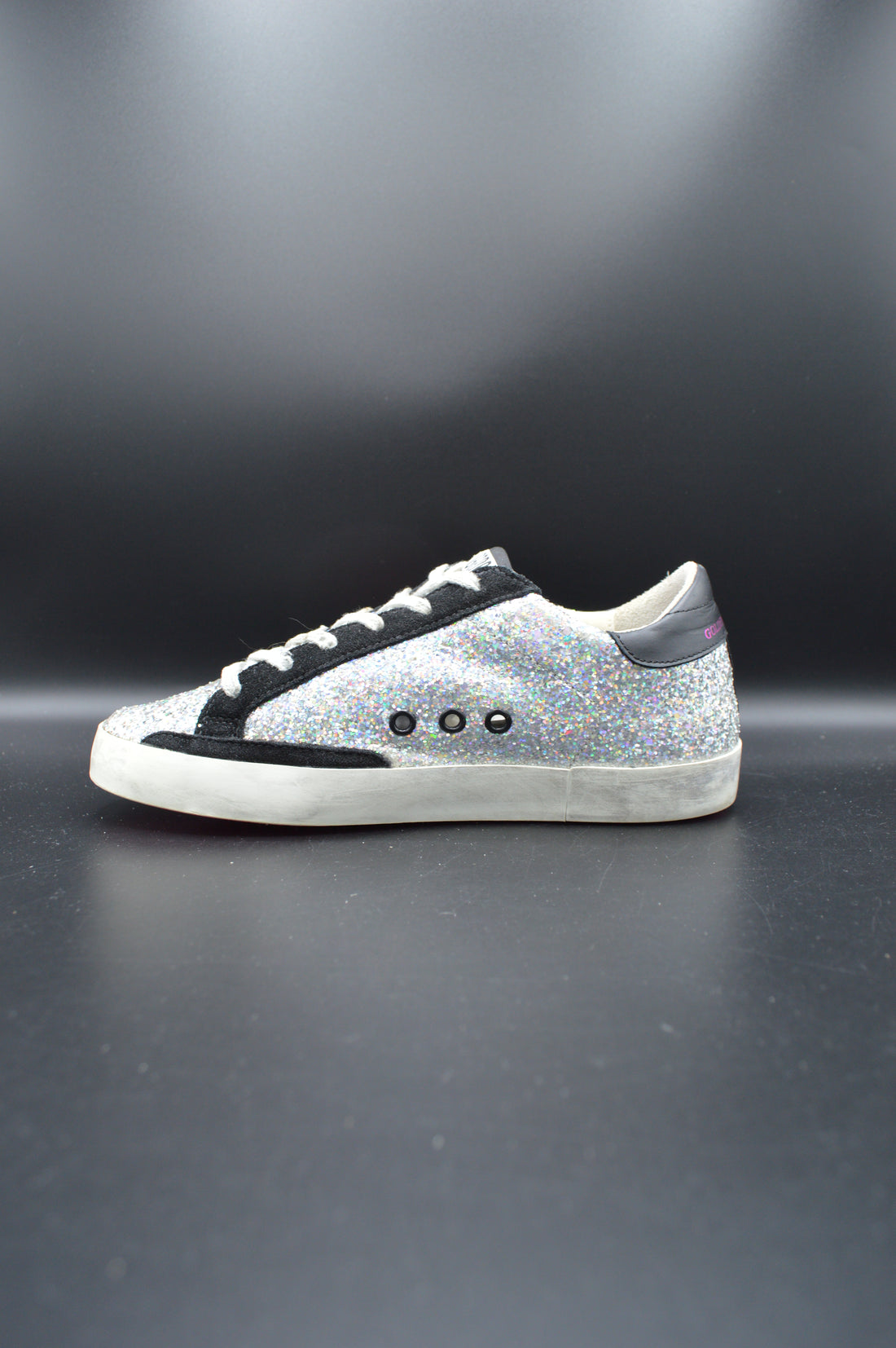 Golden Goose superstar paillettes argent/rose/noir - T36