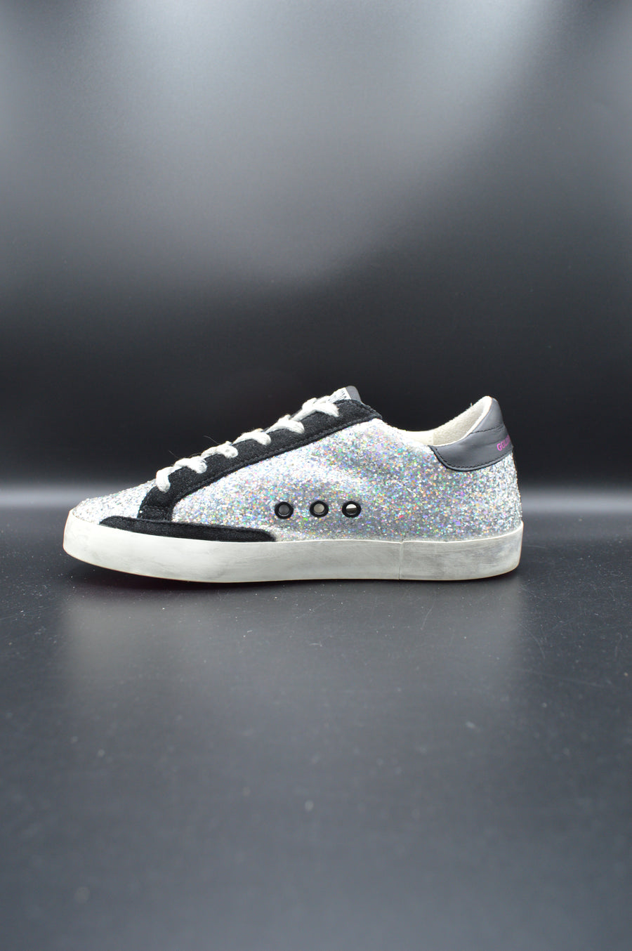 Golden Goose superstar paillettes argent/rose/noir - T36