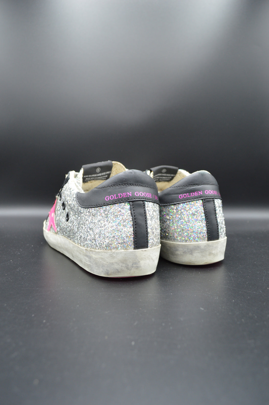 Golden Goose superstar paillettes argent/rose/noir - T36