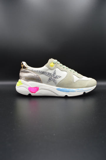 Golden Goose running sole blanc/leopard/argent/gris - T37