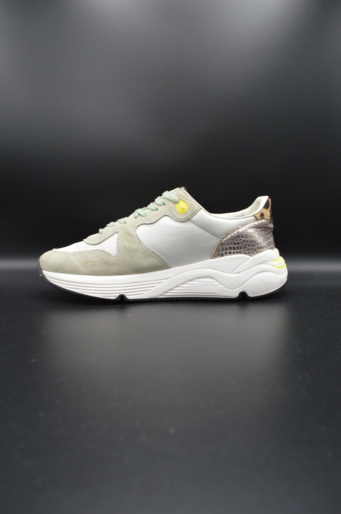 Golden Goose running sole blanc/leopard/argent/gris - T37