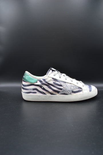 Golden Goose Superstar blanc/noir/argent/violet/vert - T36