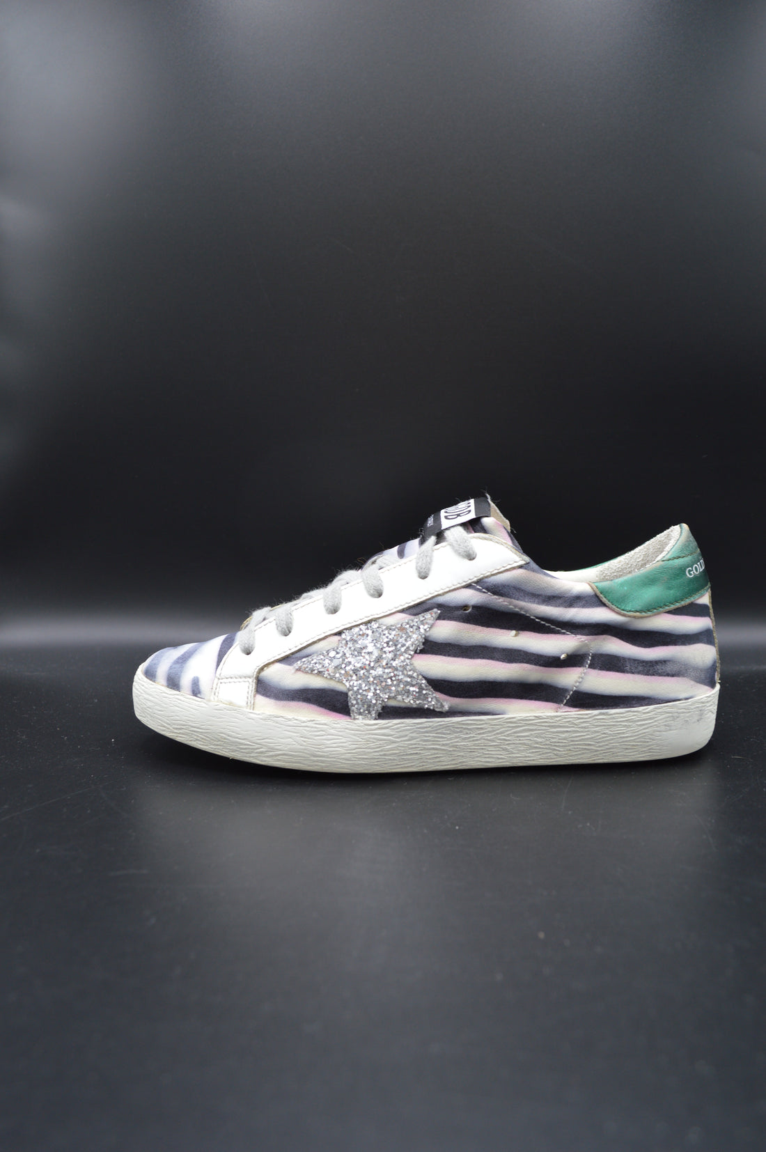 Golden Goose Superstar blanc/noir/argent/violet/vert - T36