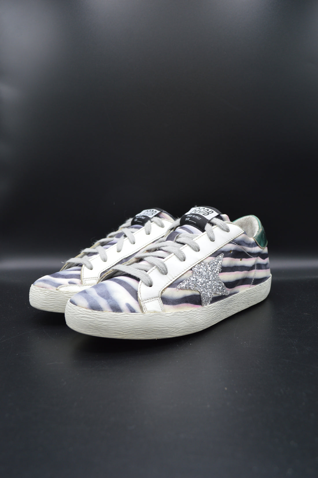 Golden Goose Superstar blanc/noir/argent/violet/vert - T36