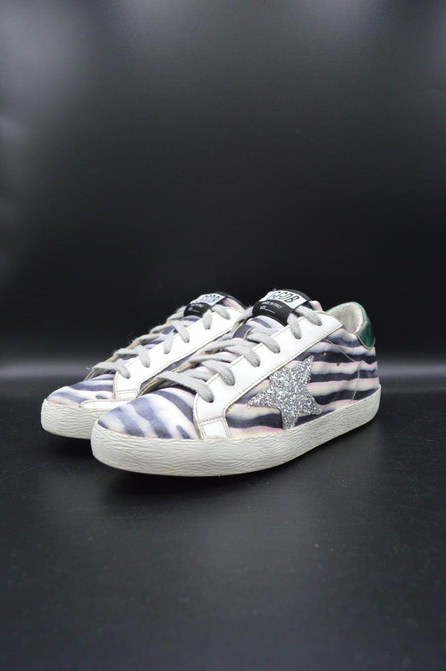 Golden Goose Superstar blanc/noir/argent/violet/vert - T36