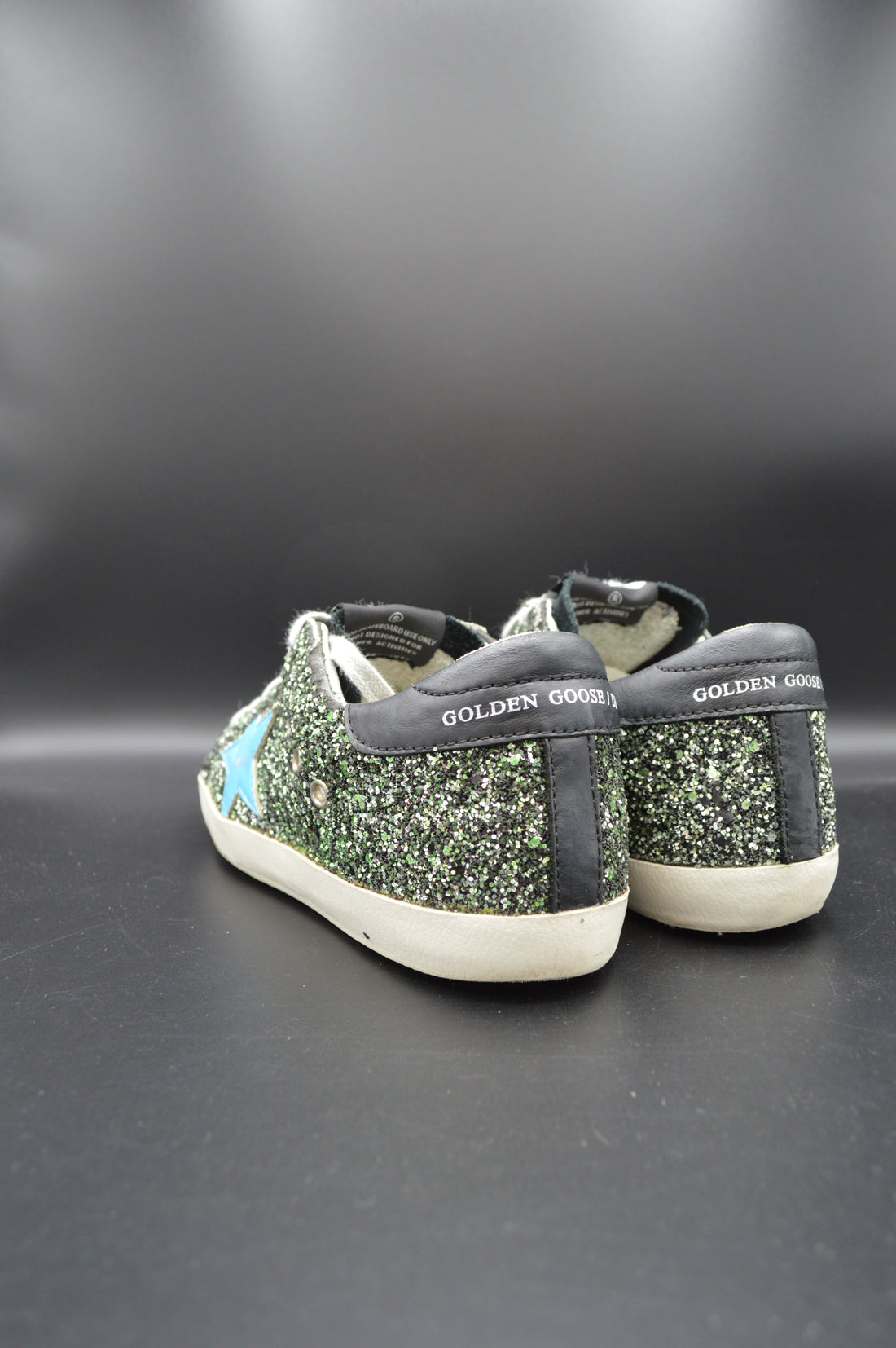 Golden Goose Superstar noir/bleu/paillette verte - T37