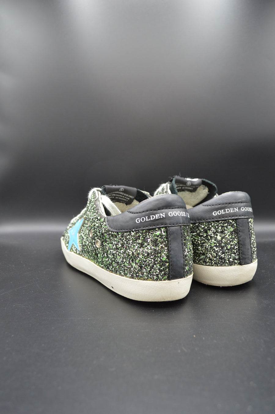 Golden Goose Superstar noir/bleu/paillette verte - T37