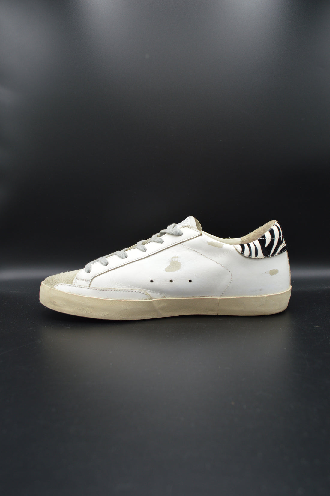 Golden Goose Superstar cuir blanc/léopard/zèbre - T39