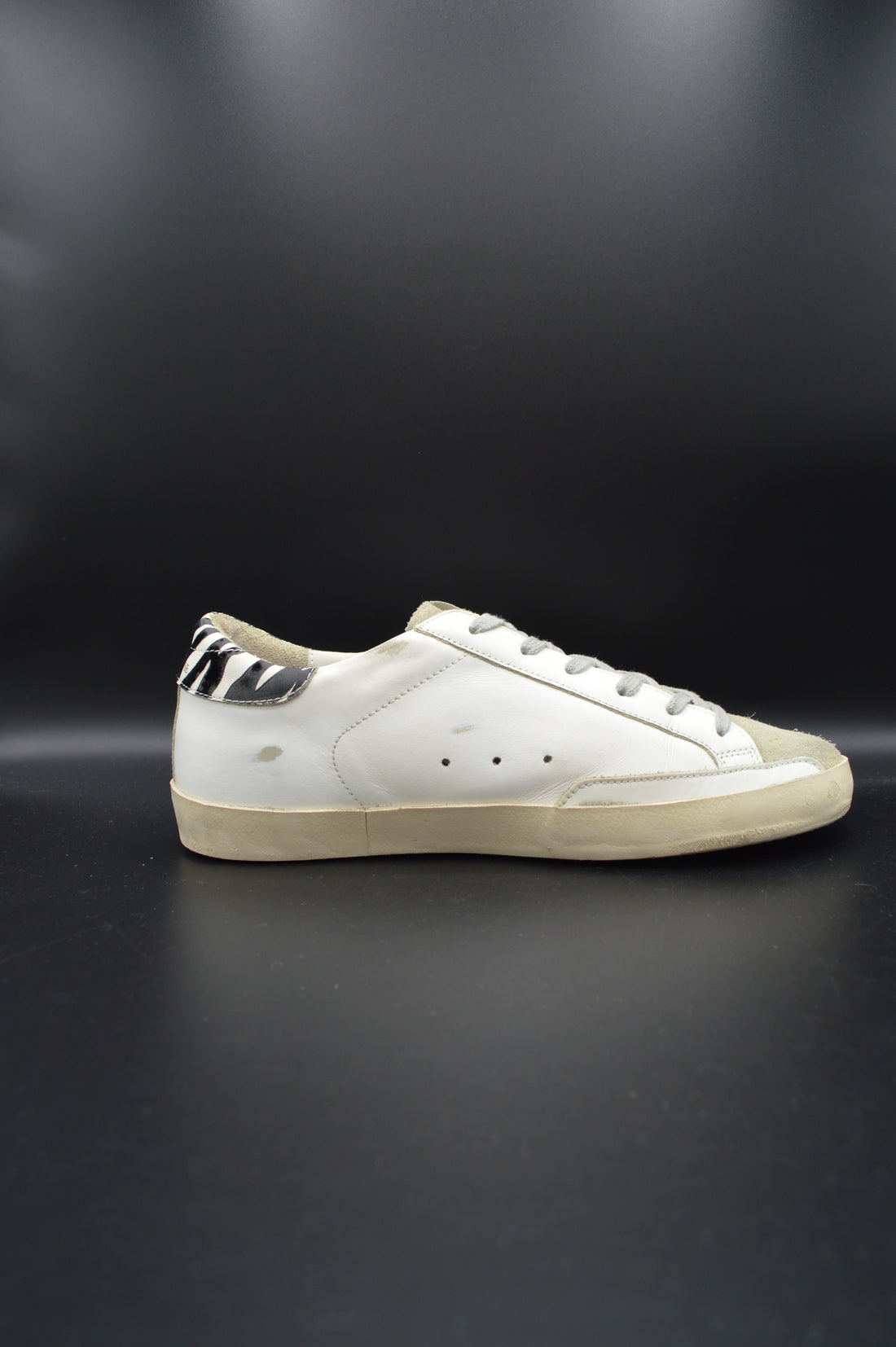 Golden Goose Superstar cuir blanc/léopard/zèbre - T39