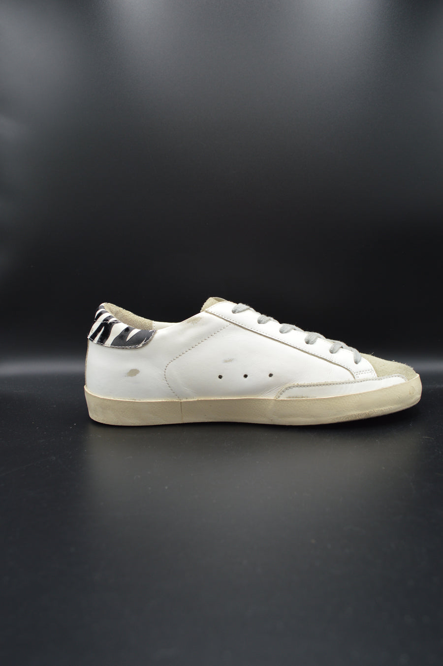 Golden Goose Superstar cuir blanc/léopard/zèbre - T39