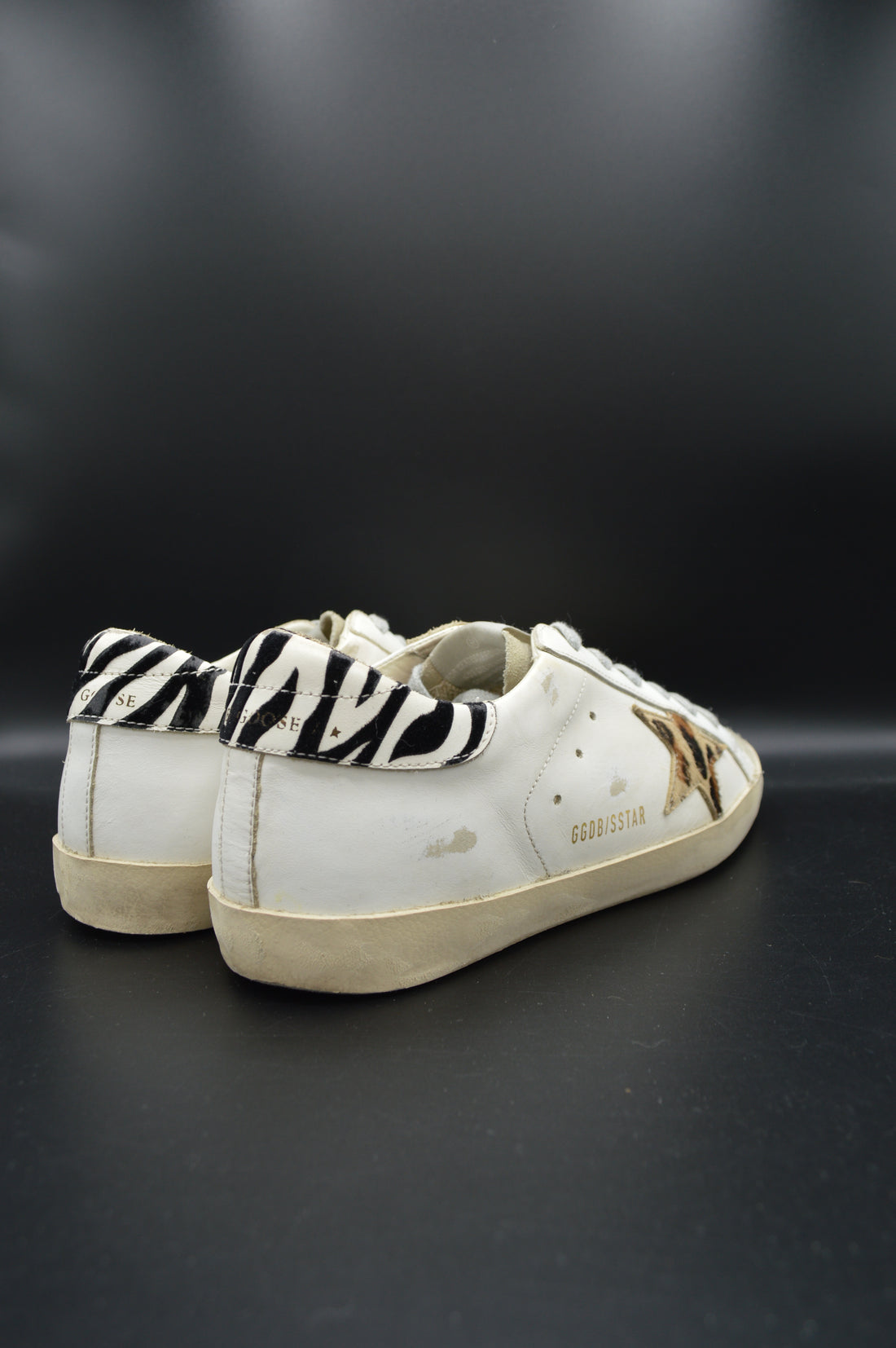 Golden Goose Superstar cuir blanc/léopard/zèbre - T39