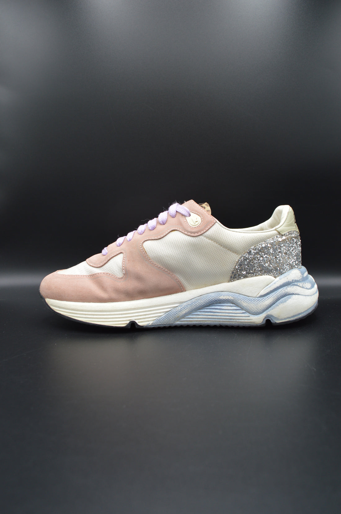 Golden Goose Running Sole rose/blanc/paillette argent - T39