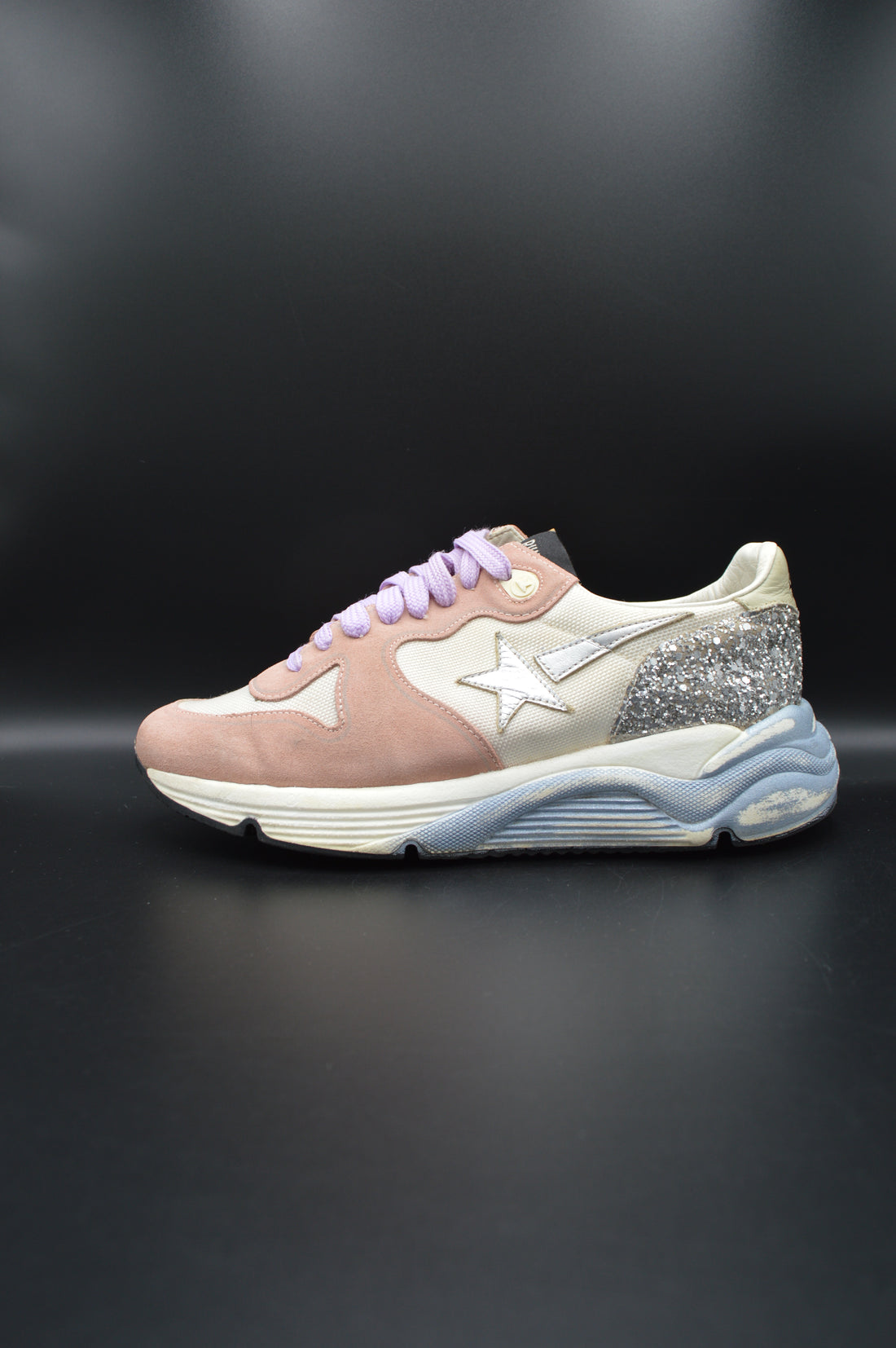 Golden Goose Running Sole rose/blanc/paillette argent - T39