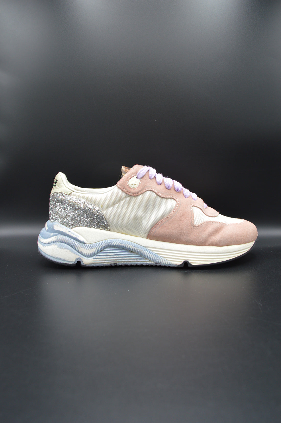 Golden Goose Running Sole rose/blanc/paillette argent - T39