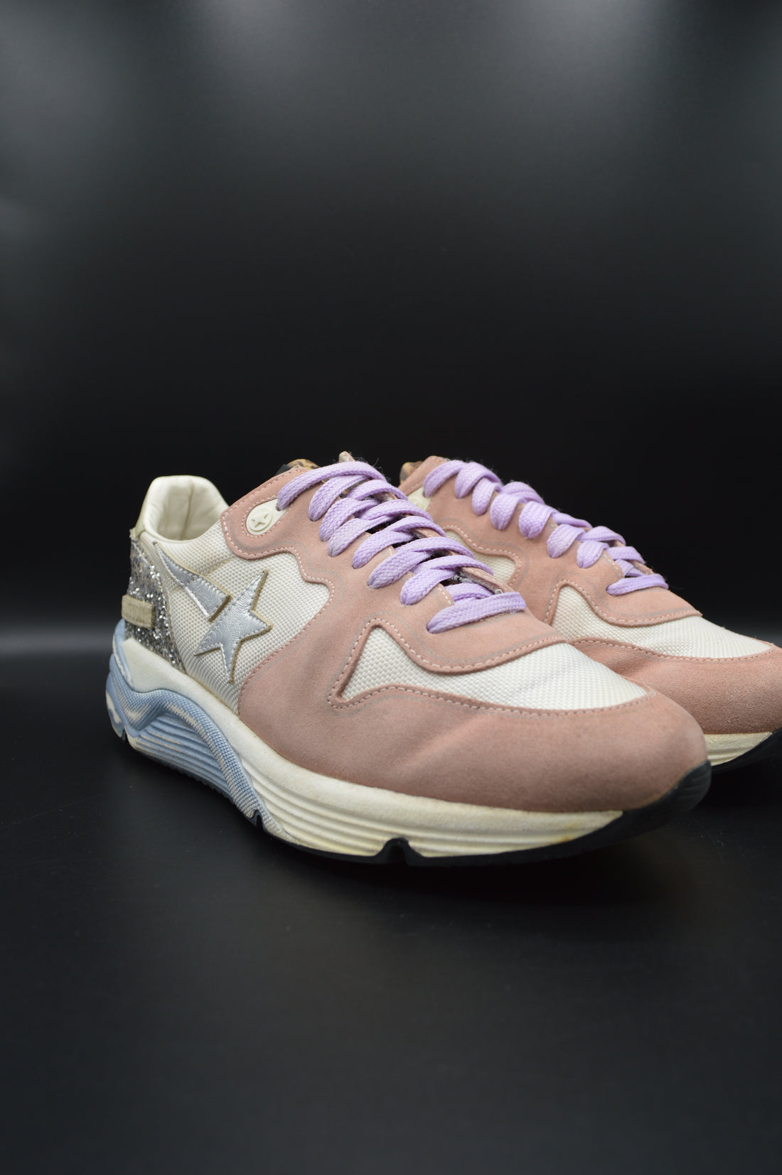 Golden Goose Running Sole rose/blanc/paillette argent - T39