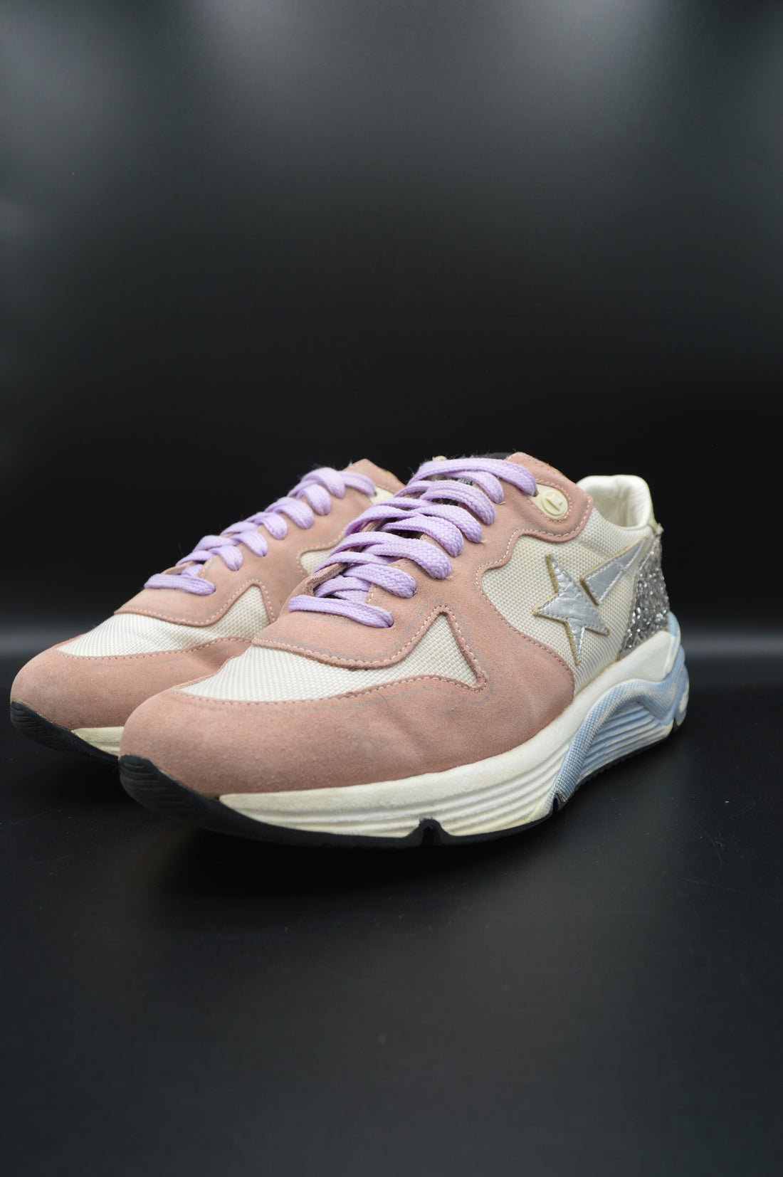 Golden Goose Running Sole rose/blanc/paillette argent - T39