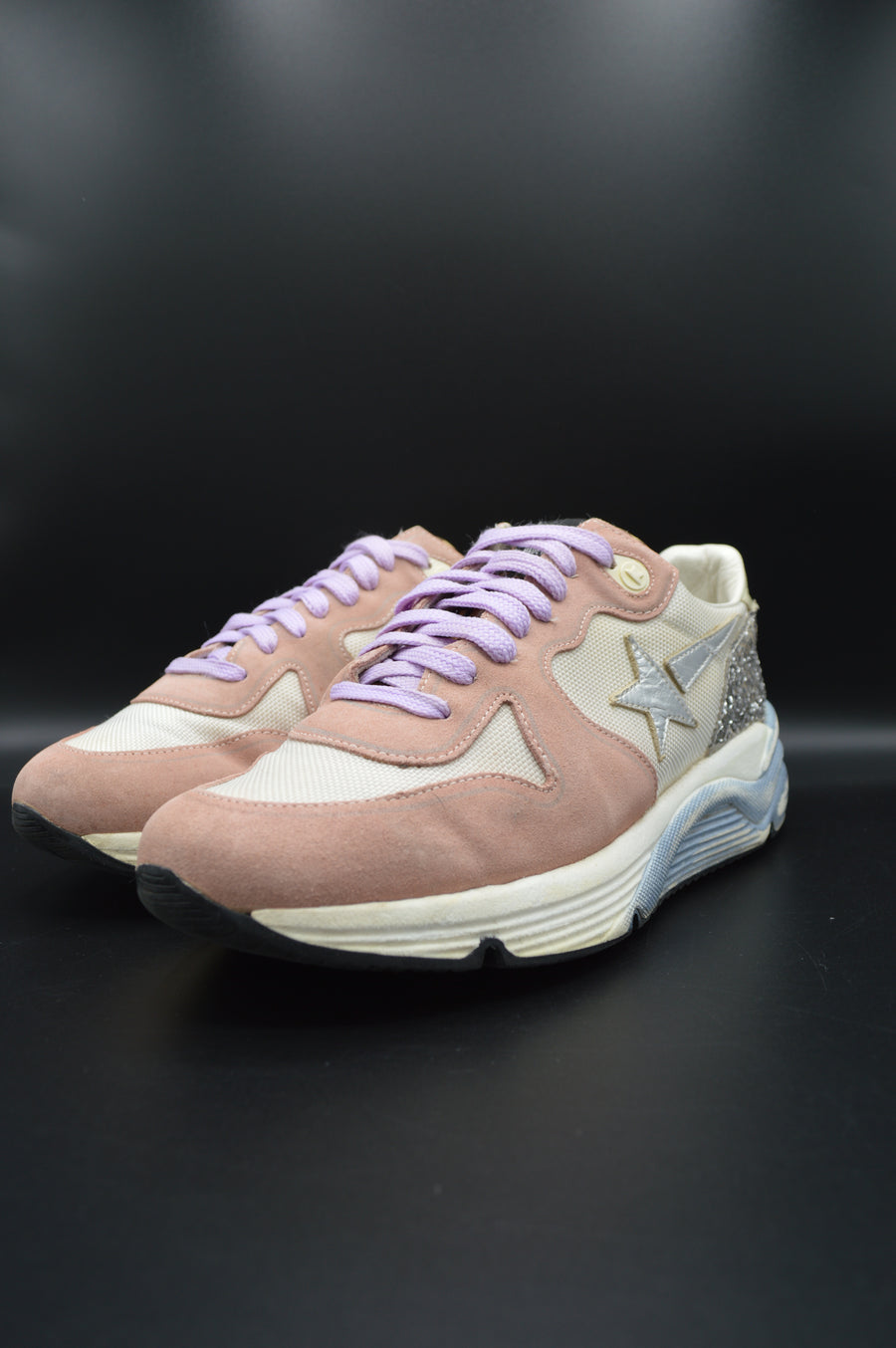 Golden Goose Running Sole rose/blanc/paillette argent - T39