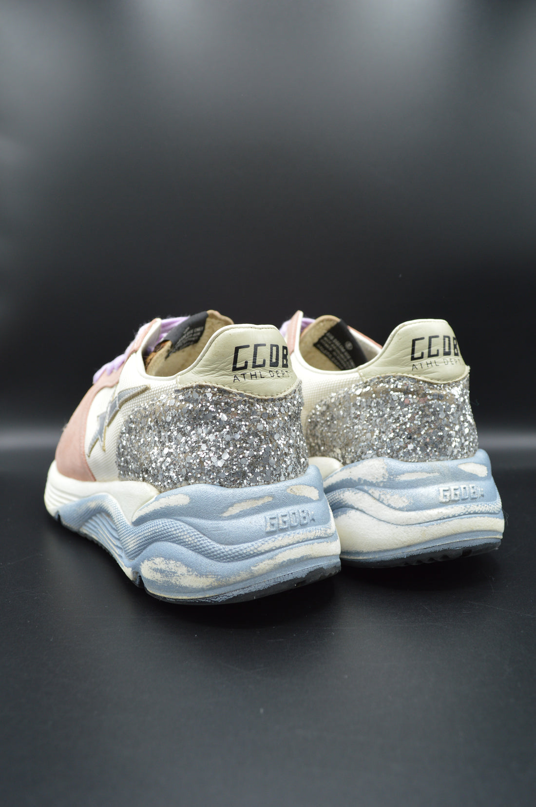 Golden Goose Running Sole rose/blanc/paillette argent - T39