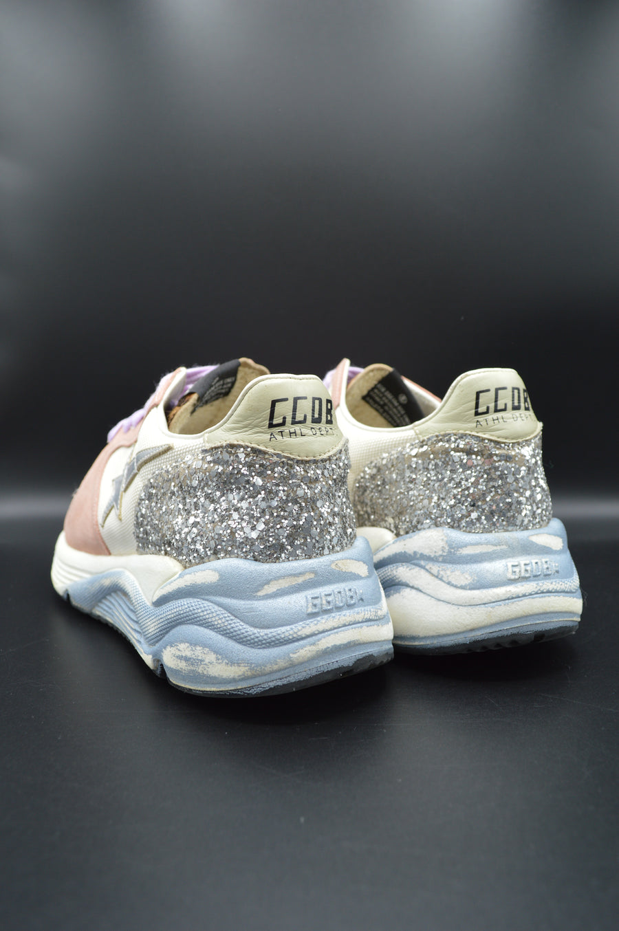 Golden Goose Running Sole rose/blanc/paillette argent - T39