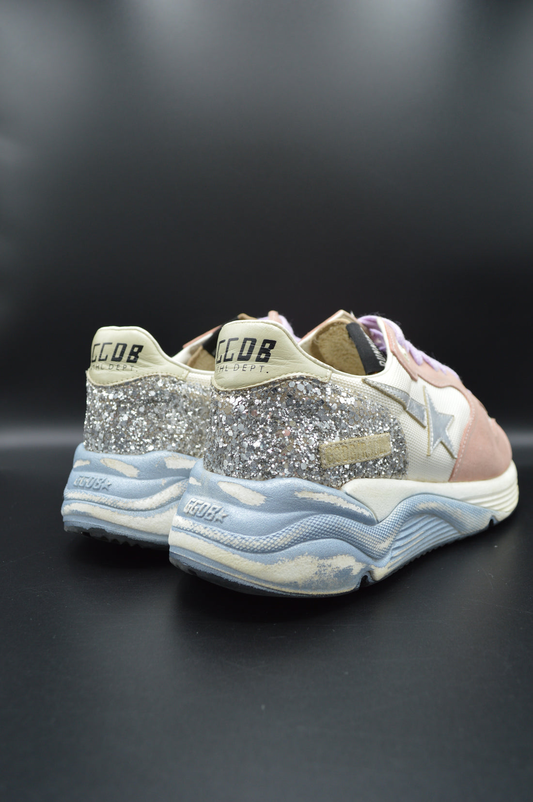 Golden Goose Running Sole rose/blanc/paillette argent - T39