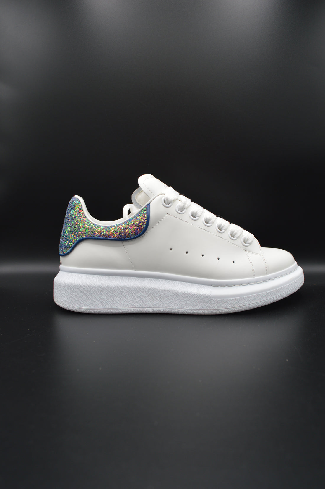 Alexander Mcqueen Oversize blanc/paillette bleu/violet - T38