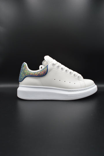 Alexander Mcqueen Oversize blanc/paillette bleu/violet - T38