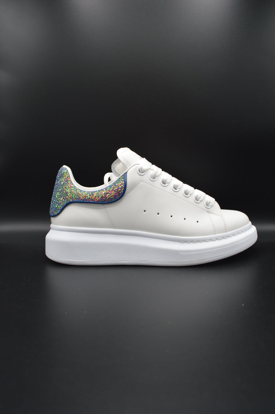 Alexander Mcqueen Oversize blanc/paillette bleu/violet - T38