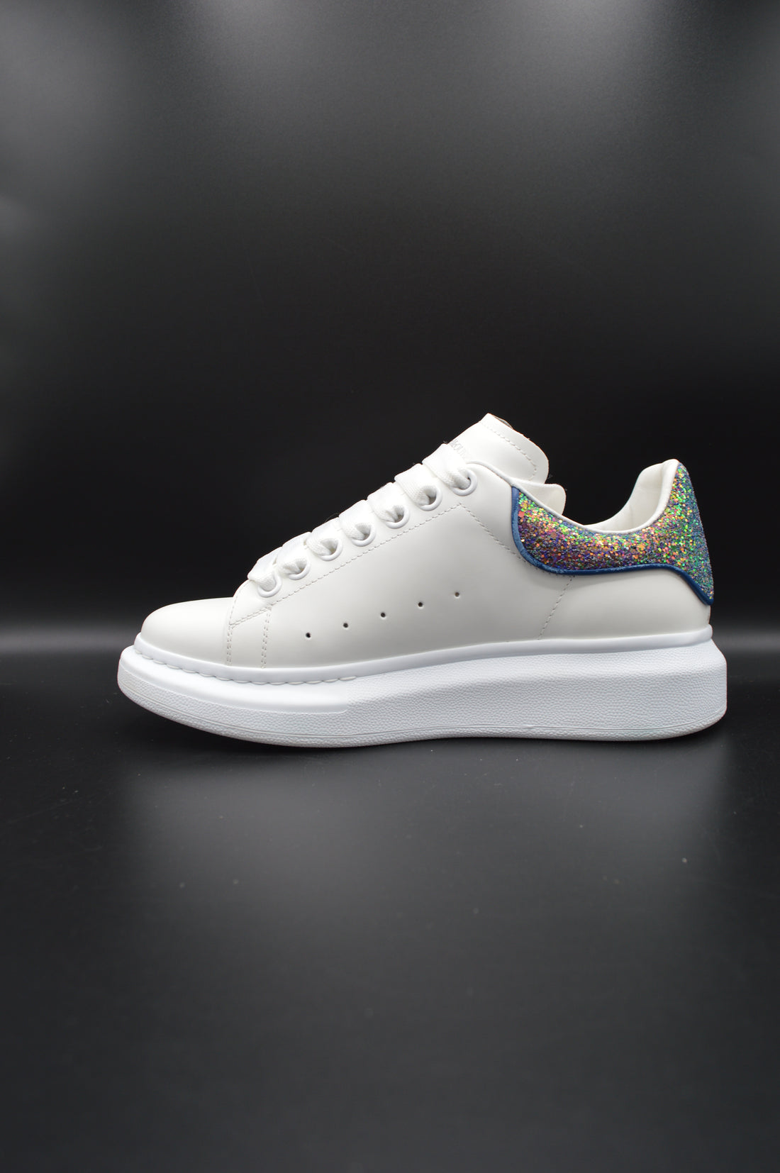 Alexander Mcqueen Oversize blanc/paillette bleu/violet - T38