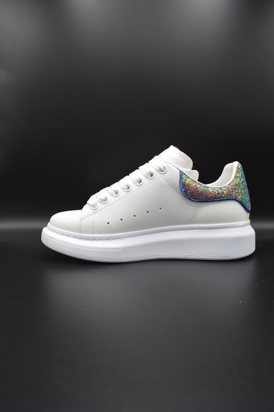 Alexander Mcqueen Oversize blanc/paillette bleu/violet - T38