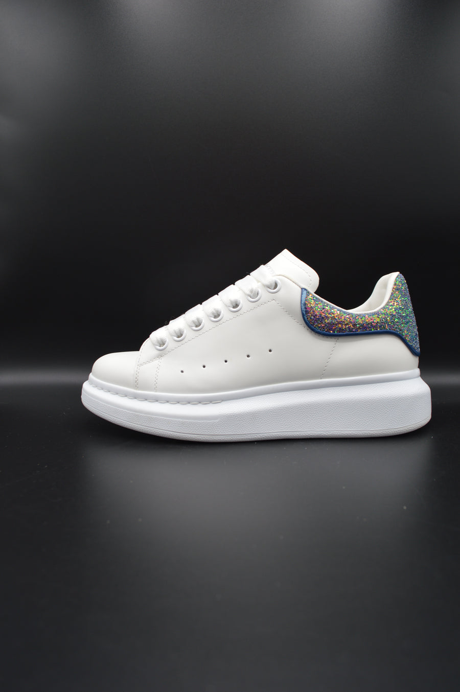 Alexander Mcqueen Oversize blanc/paillette bleu/violet - T38