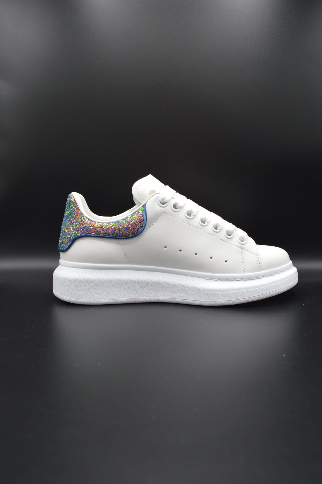 Alexander Mcqueen Oversize blanc/paillette bleu/violet - T38