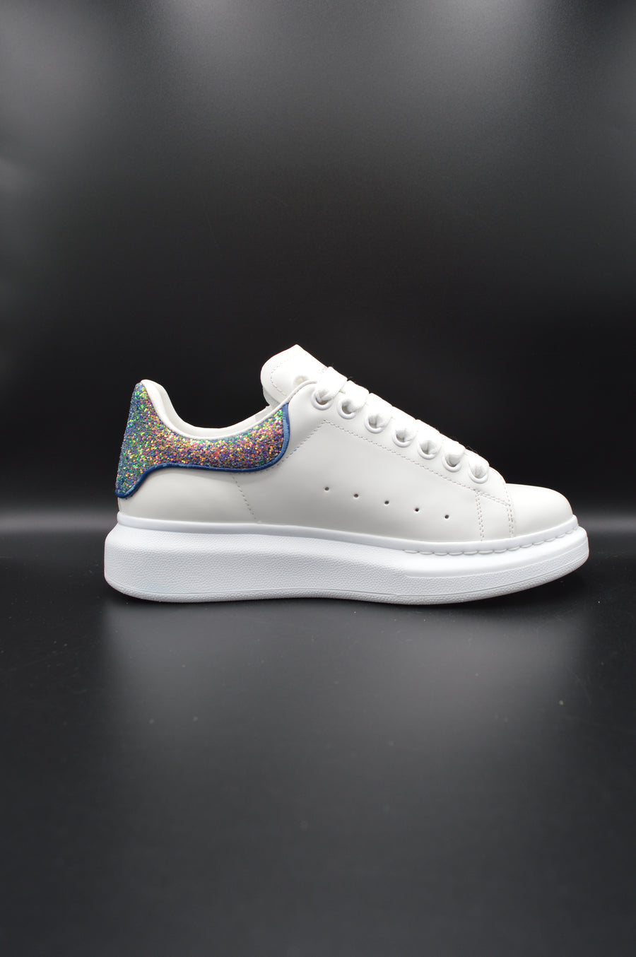 Alexander Mcqueen Oversize blanc/paillette bleu/violet - T38