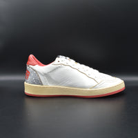 Golden Goose Ballstar blanc/rouge/paillette argent/gris - T37