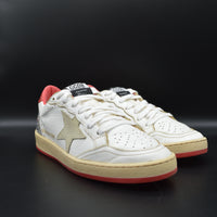 Golden Goose Ballstar blanc/rouge/paillette argent/gris - T37