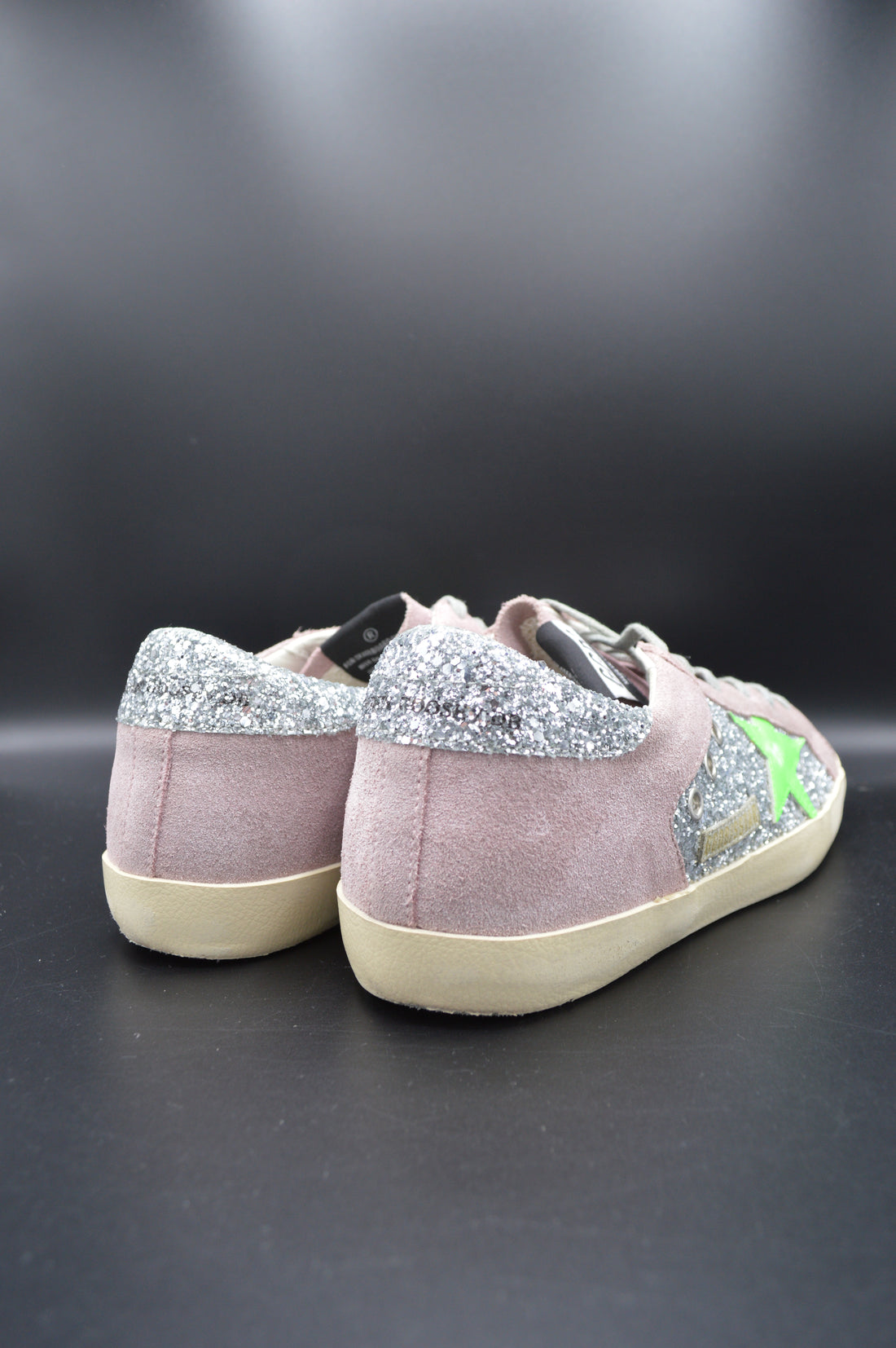 Golden Goose Superstar paillette argent/vert/gris - T39