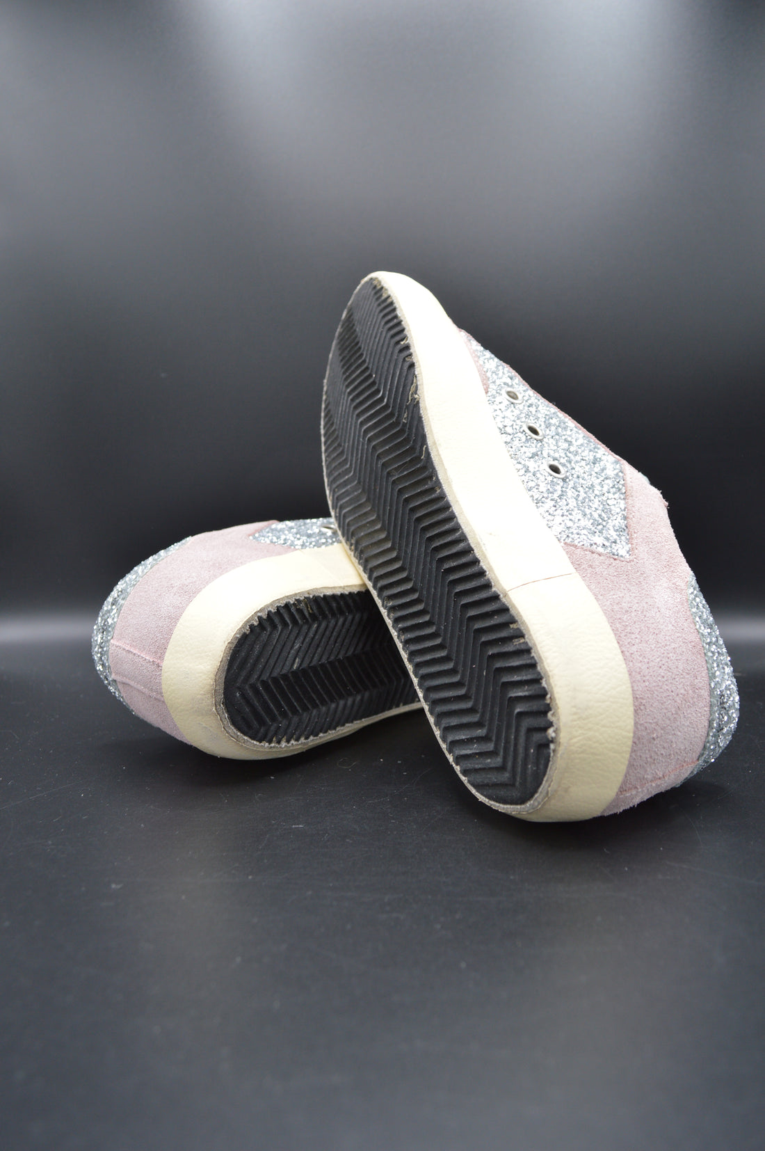 Golden Goose Superstar paillette argent/vert/gris - T39