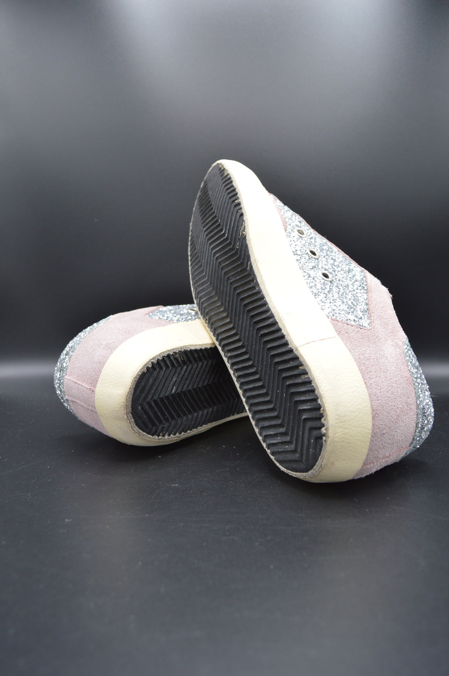 Golden Goose Superstar paillette argent/vert/gris - T39
