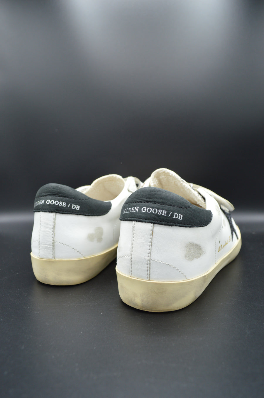Golden Goose Old School blanc/noir/python/paillette - T39