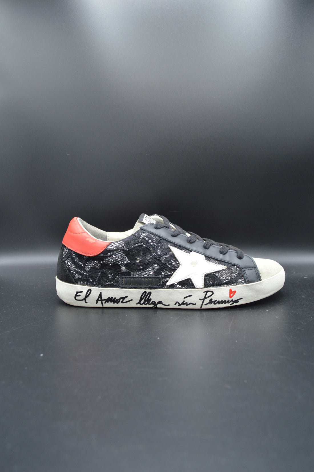 Golden Goose Superstar paillette noir/blanc/rouge/gris - T36