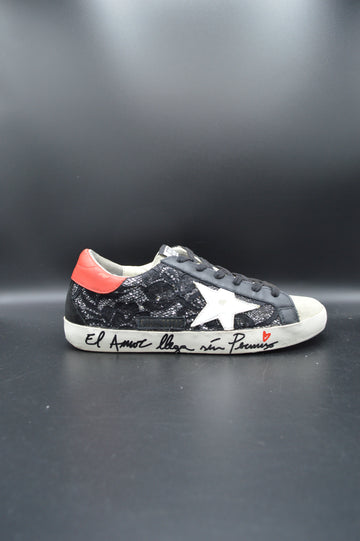 Golden Goose Superstar paillette noir/blanc/rouge/gris - T36
