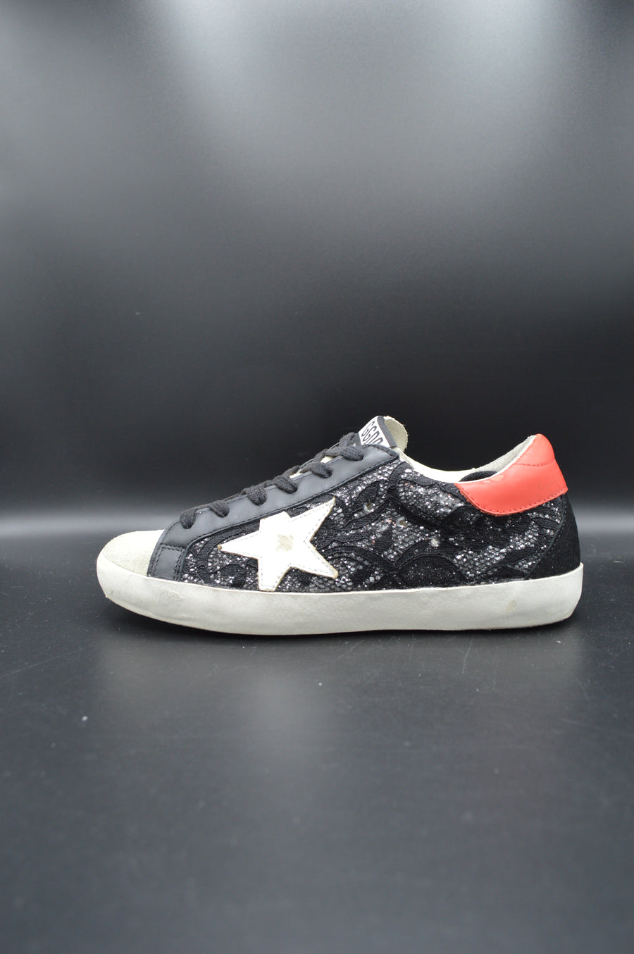 Golden Goose Superstar paillette noir/blanc/rouge/gris - T36