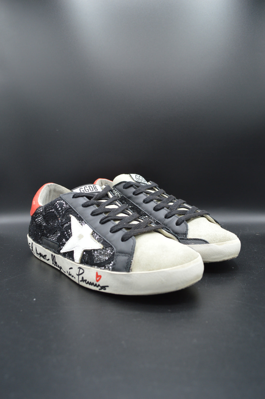 Golden Goose Superstar paillette noir/blanc/rouge/gris - T36