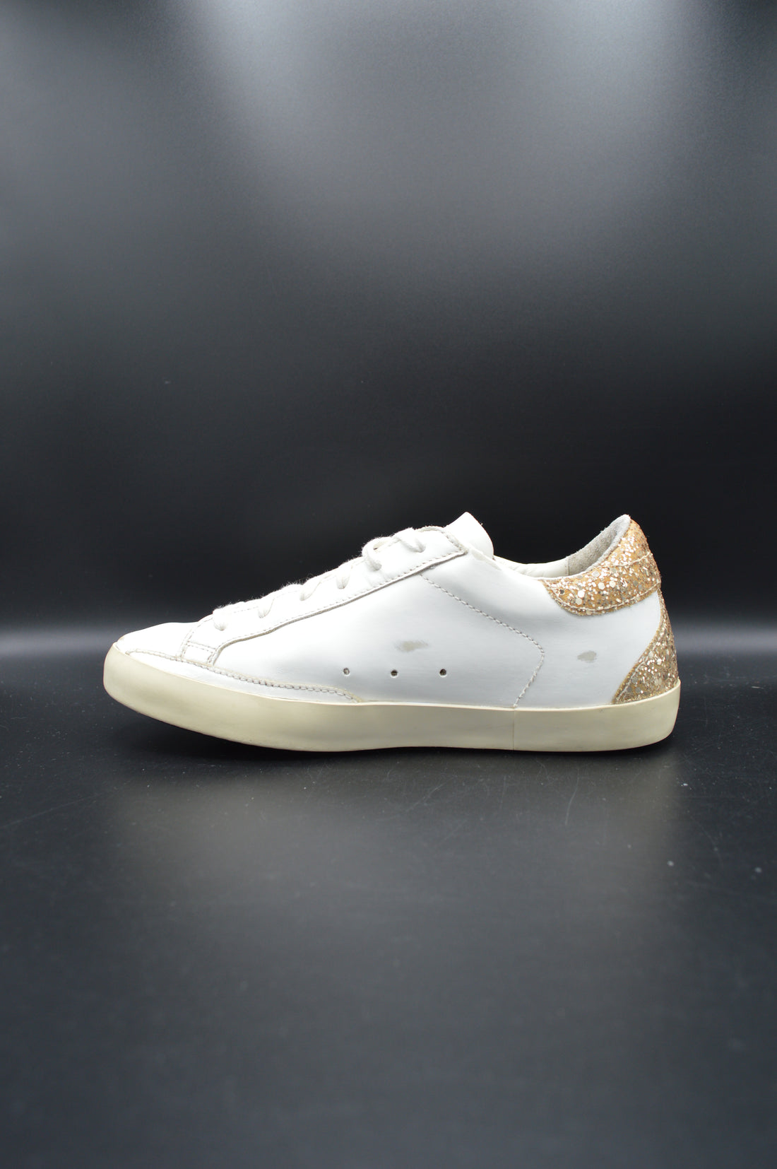 Golden Goose Superstar blanc/paillette or/gris - T37