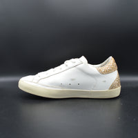 Golden Goose Superstar blanc/paillette or/gris - T37